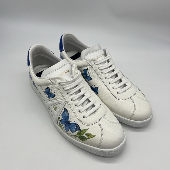 Aquazzura “The A” Sneaker in Blue Flowers - Picture 1 of 15